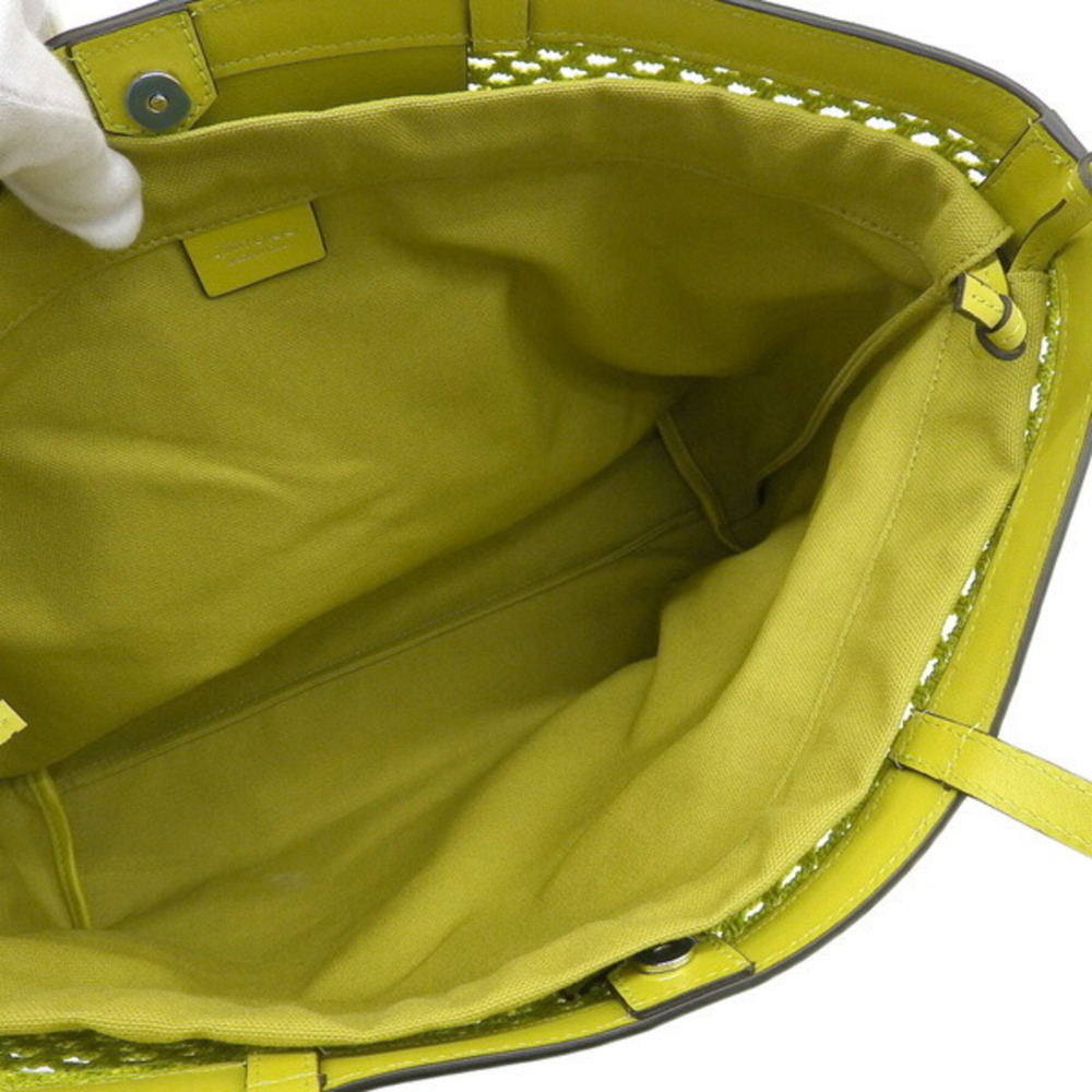JIMMY CHOO Jimmy Choo Raffia Nine2Five Tote Bag Lime - Picture 8 of 8